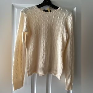 Ralph Lauren Black Label Ivory Cashmere Cable Sweater (lightweight) (Size L)